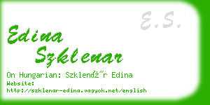 edina szklenar business card